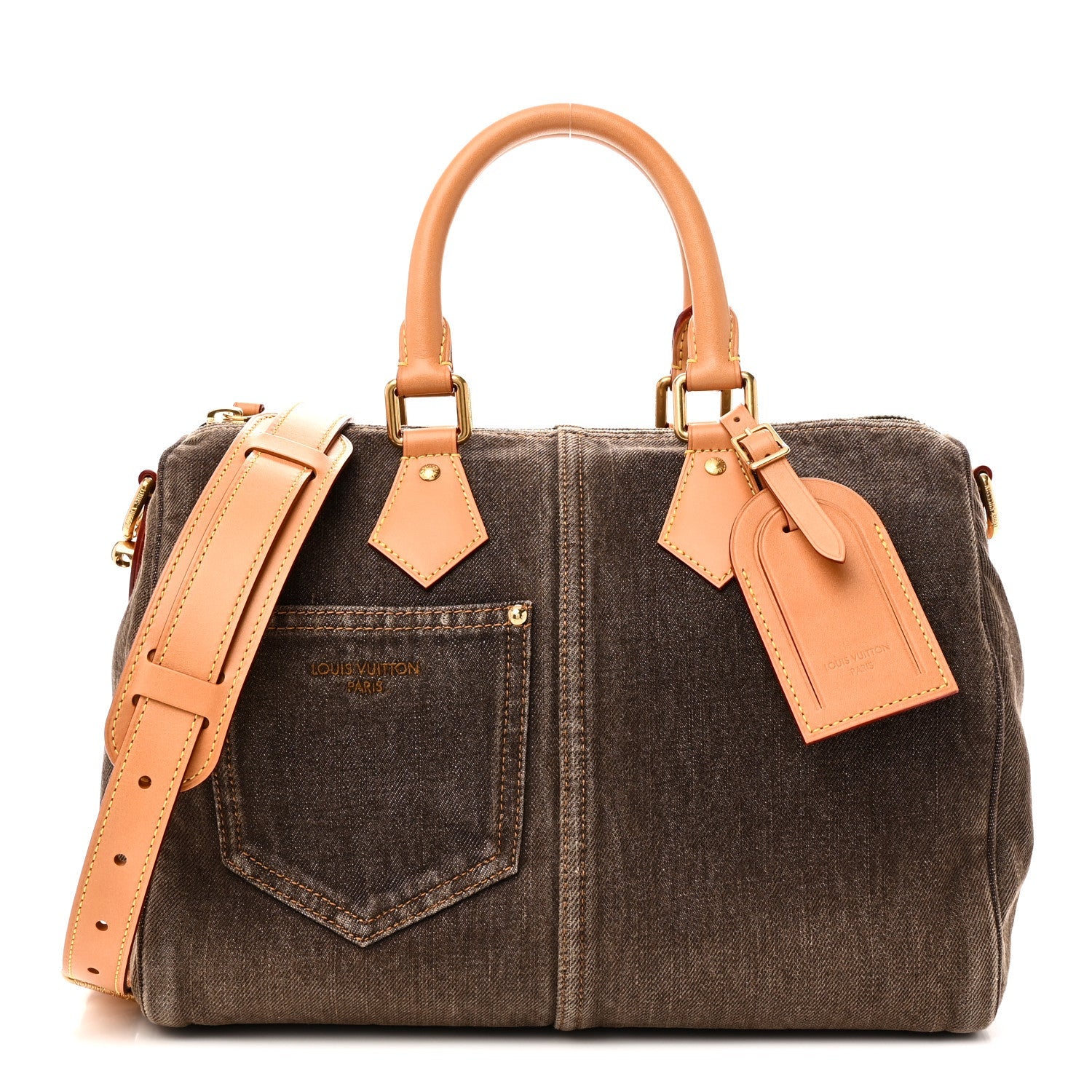 Denim Speedy 30 Bandouliere Coffee Bean Brown
