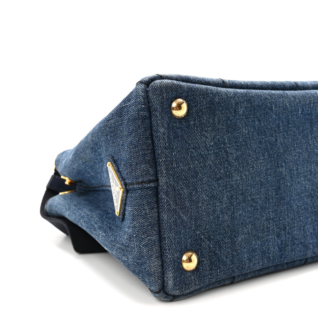 Denim Small Logo Tote Bleu