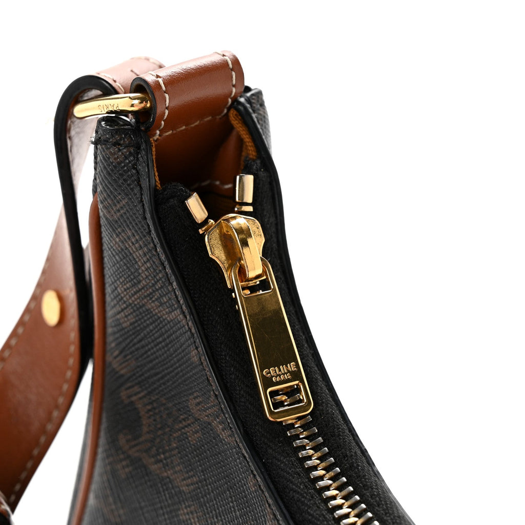 Triomphe Canvas Calfskin Ava Shoulder Bag Tan