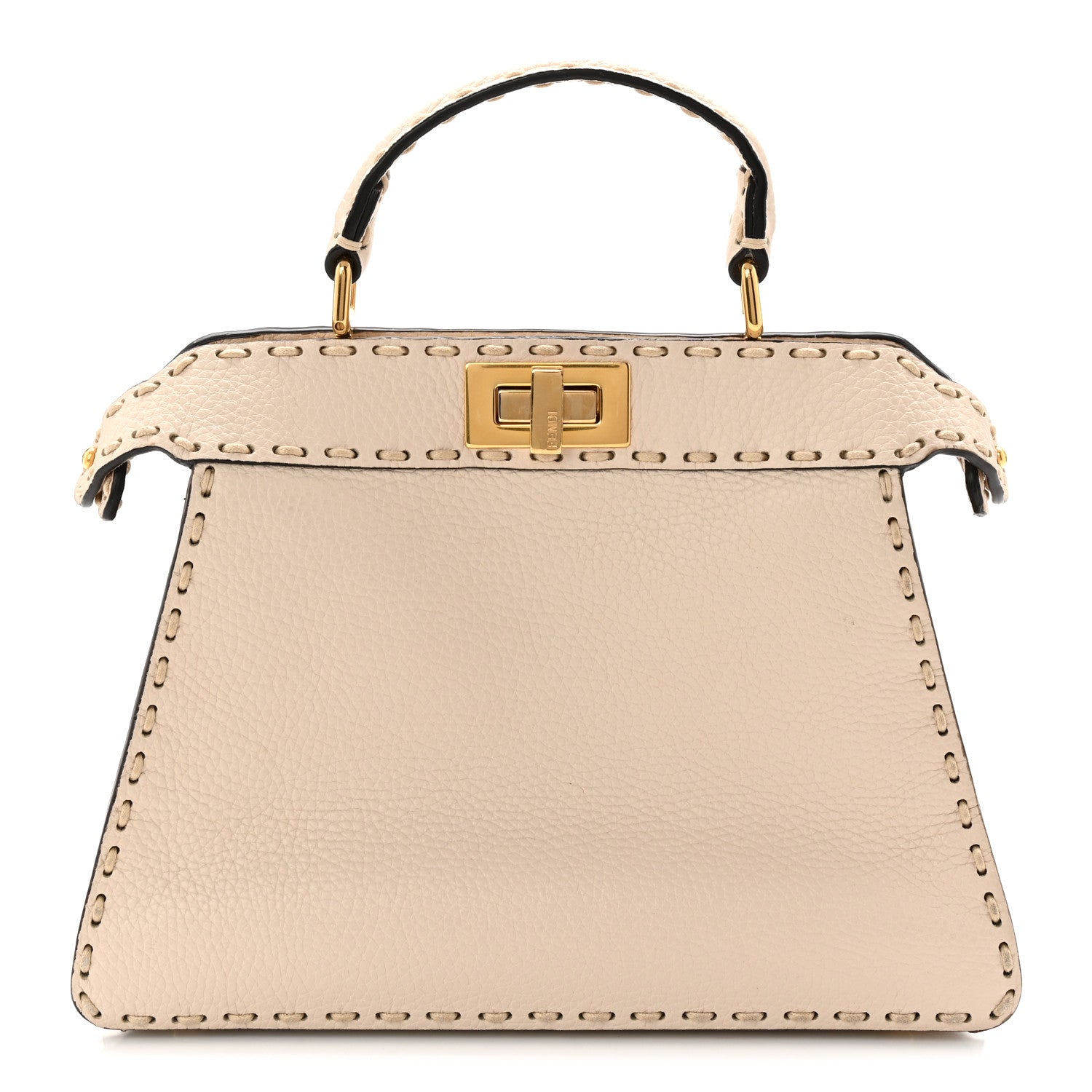 Cuoio Roma Sellerissima Nappa Sintetica Tape Stitch Small Peekaboo I SEE U Satchel Camelia