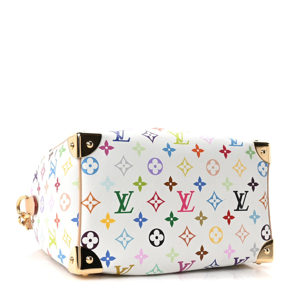 LV X TM Monogram Multicolor Speedy Bandouliere 25 White