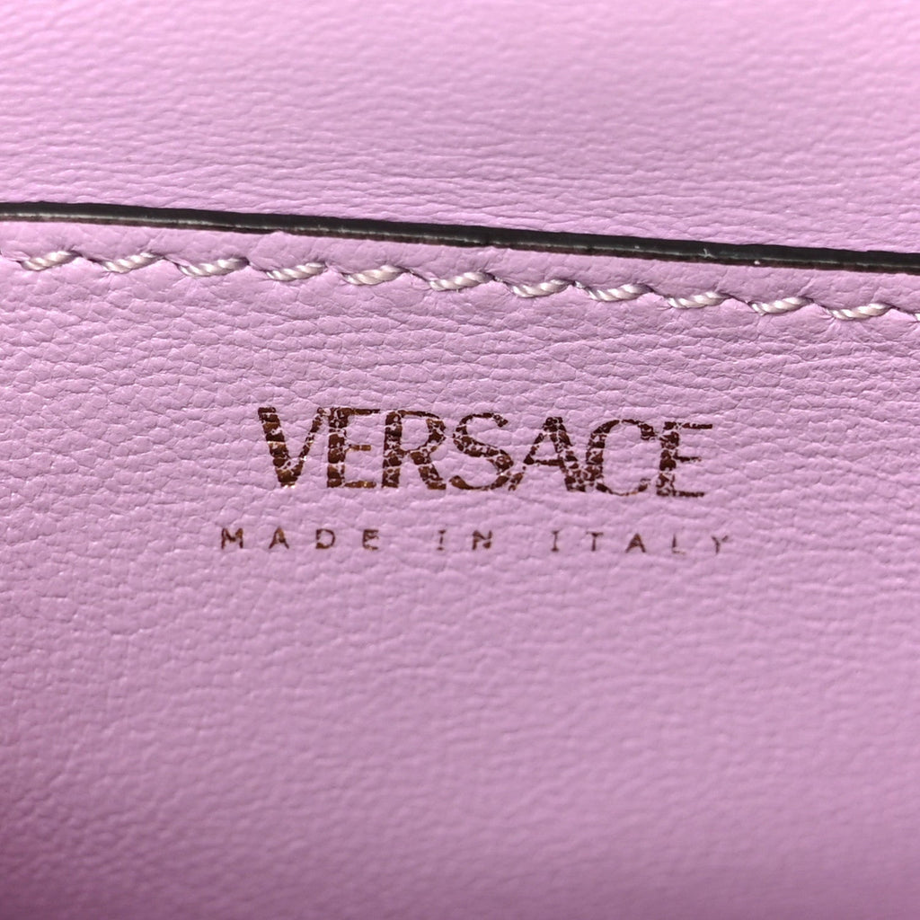 Grained Calfskin Small La Medusa Top Handle Bag Pink