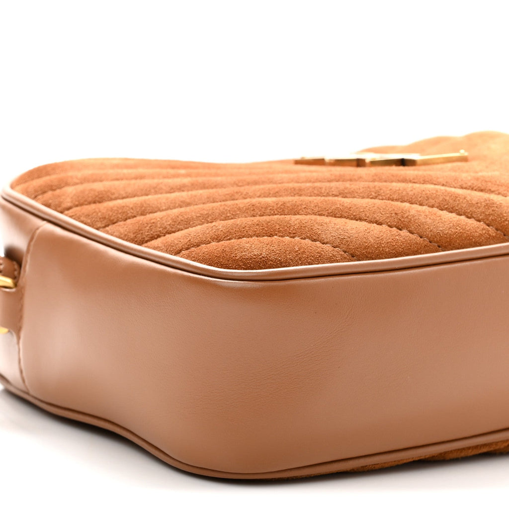 Suede Matelasse Monogram Lou Camera Bag Cinnamon