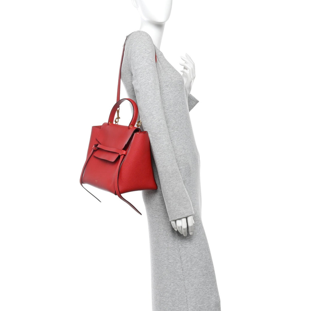 Grained Calfskin Mini Belt Bag Coquelicot