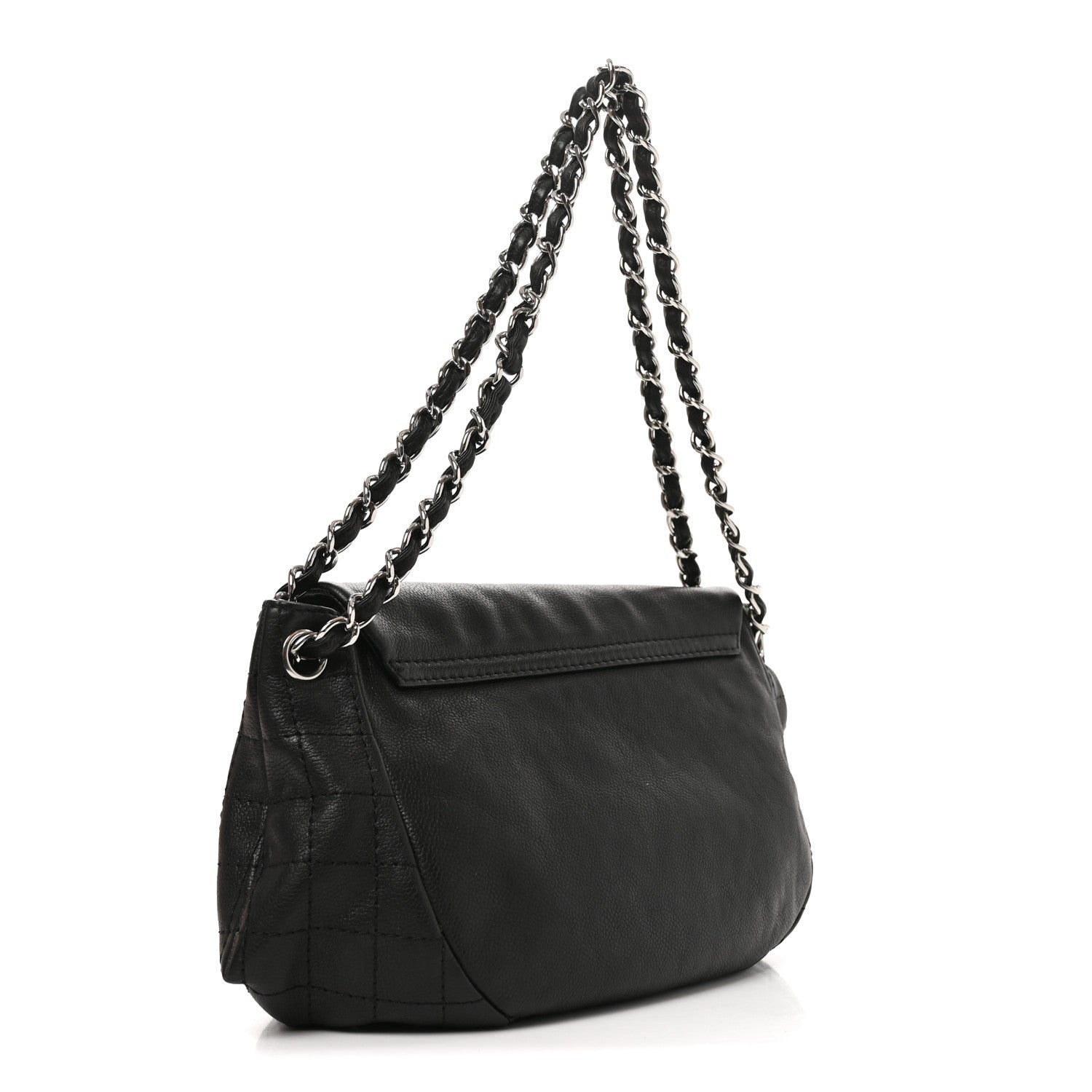 Caviar Half Moon Large Flap Black