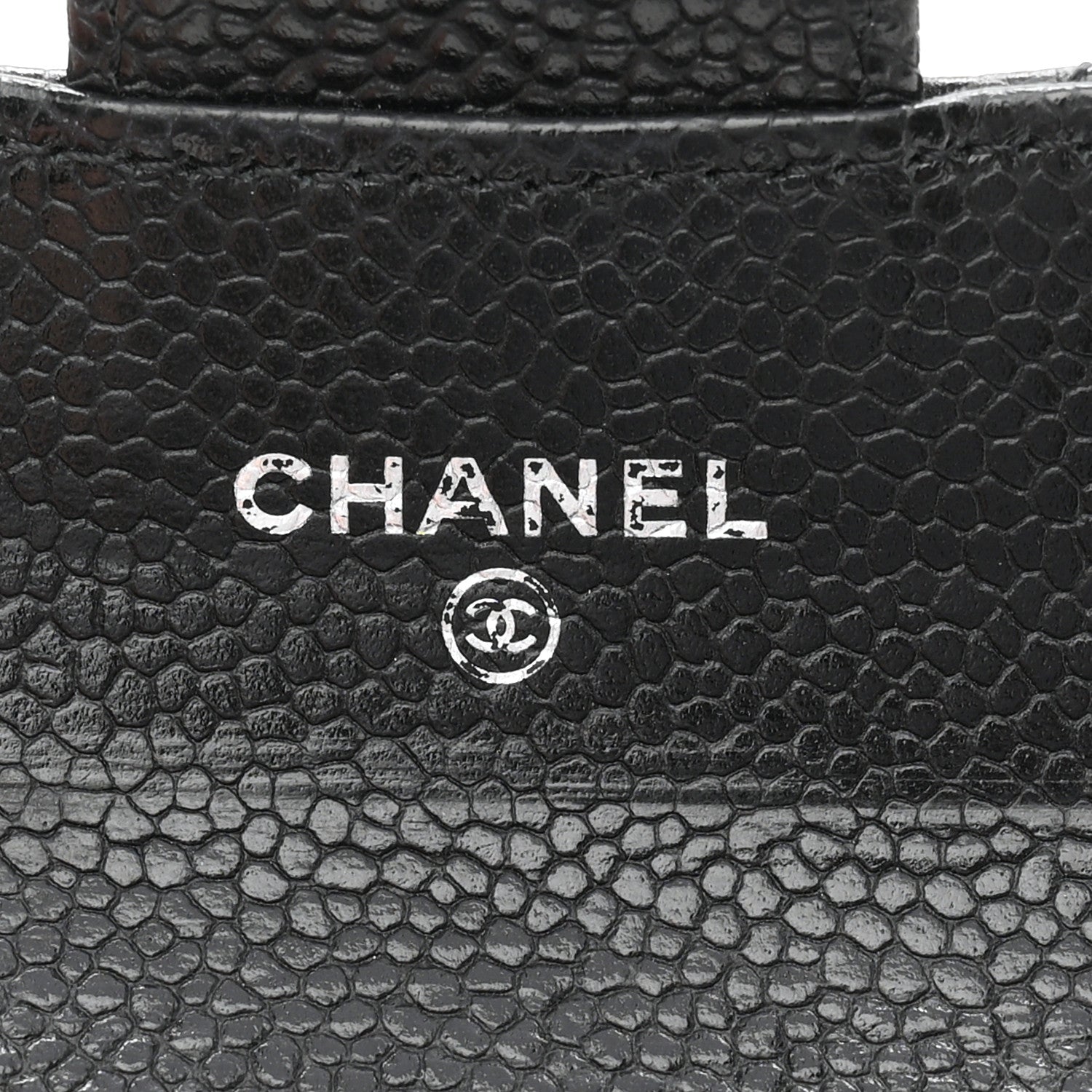 Caviar Quilted Flap Card Holder Wallet Black