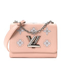 Epi Mechanical Flowers Twist Shoulder Bag MM Rose Ballerine