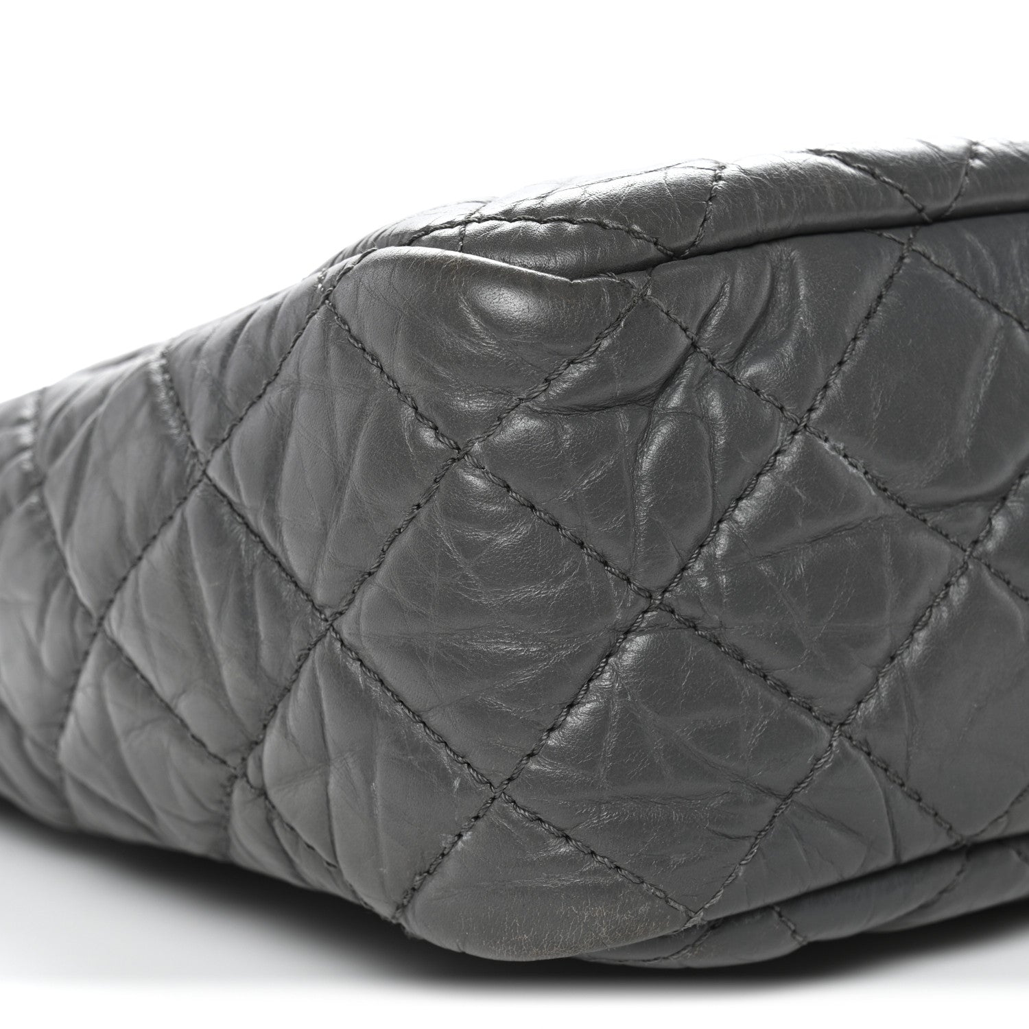 Aged Calfskin Quilted Large Reissue Camera Case Grey