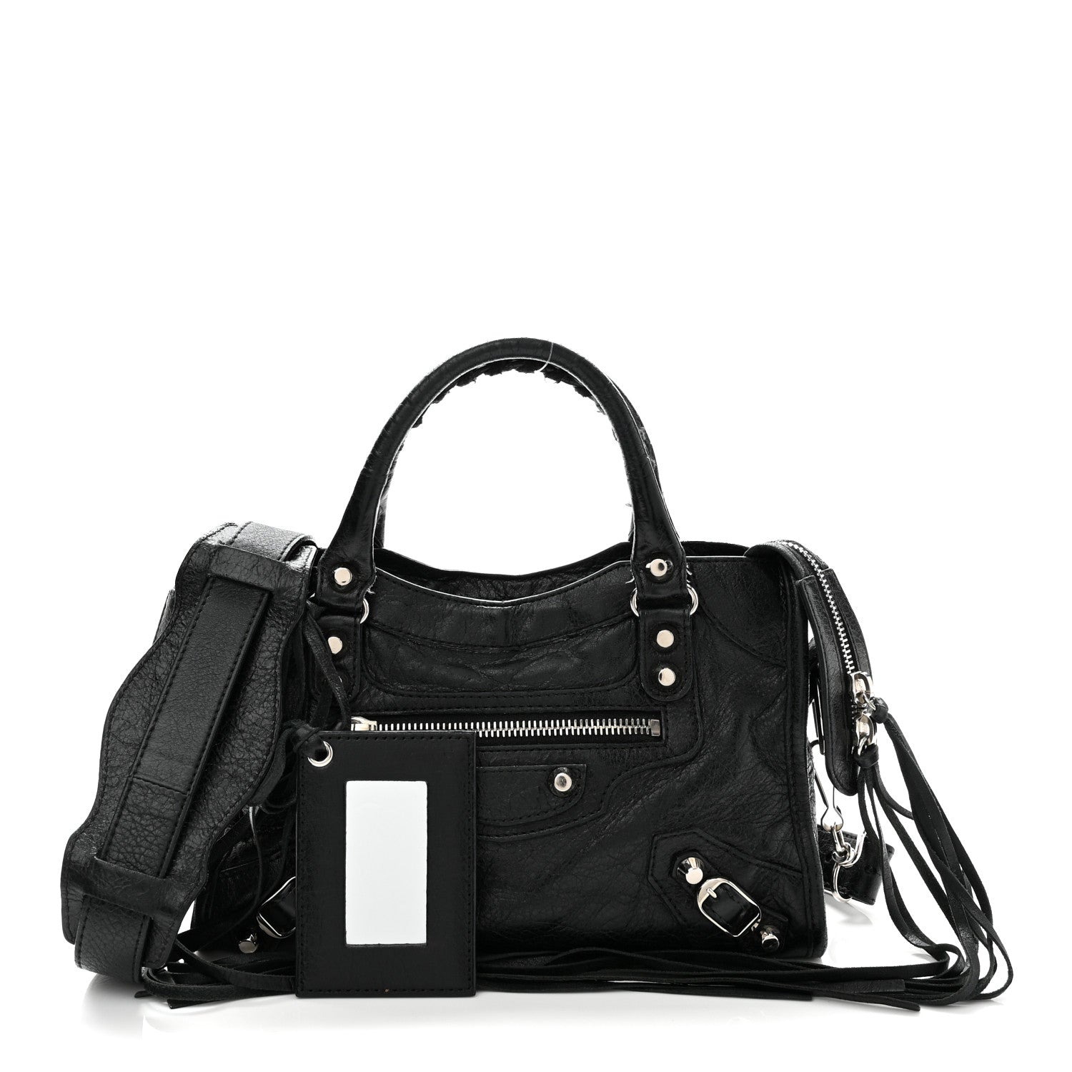 Agneau Classic Silver Hardware Mini City Black