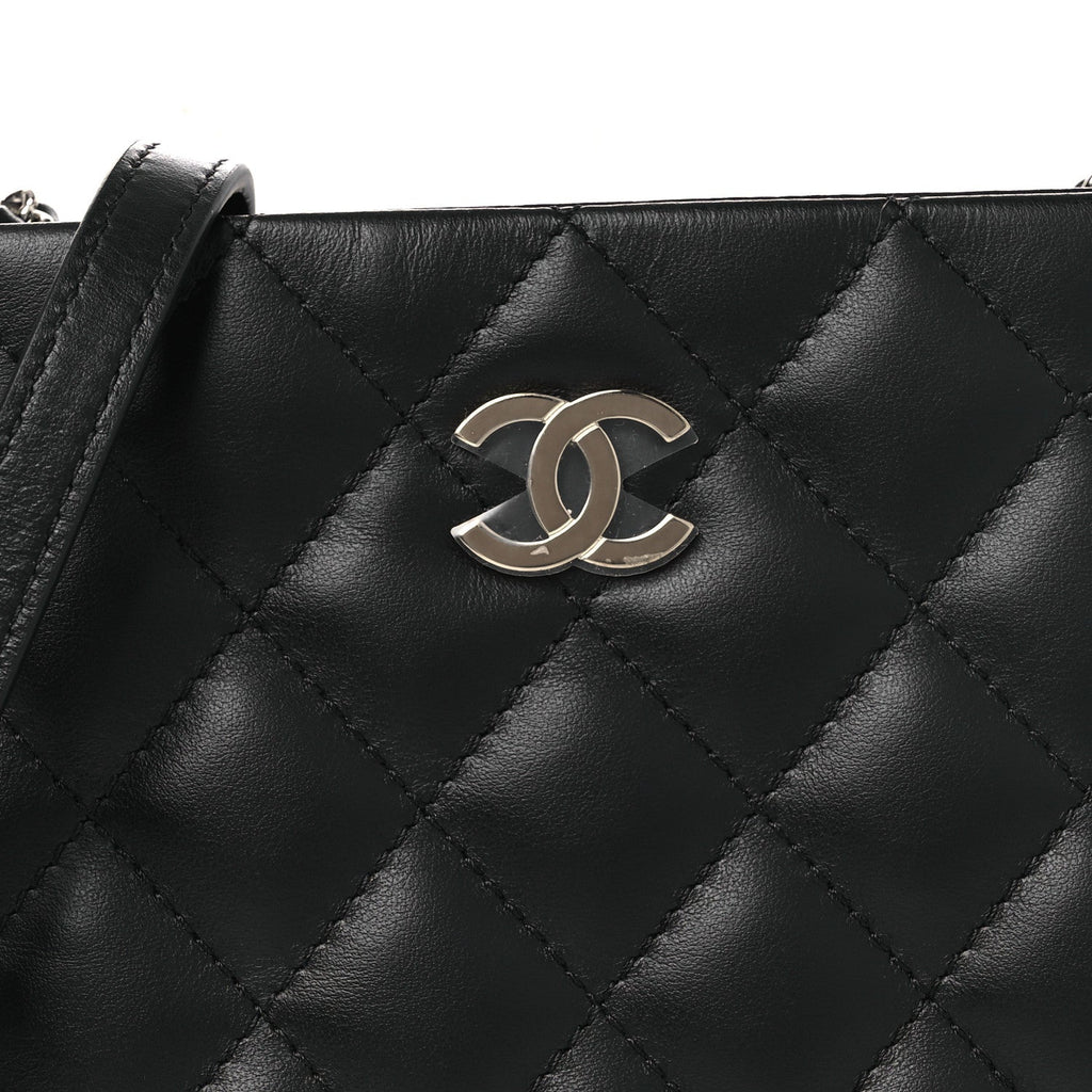 Lambskin Quilted Uniform Crossbody Bag Black