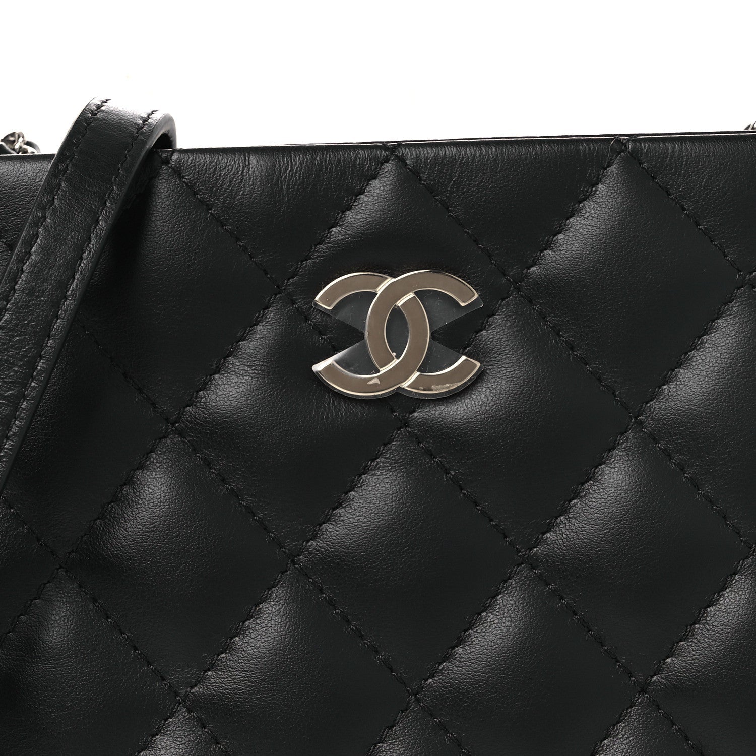 Lambskin Quilted Uniform Crossbody Bag Black