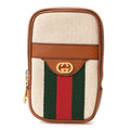 Vintage Canvas Calfskin Web Belted iPhone Case 90 36 Sand Cuir