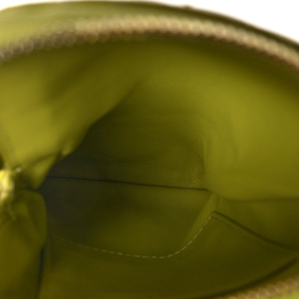 Supple Calfskin Cannage Caro Multifunctional Pouch Lime