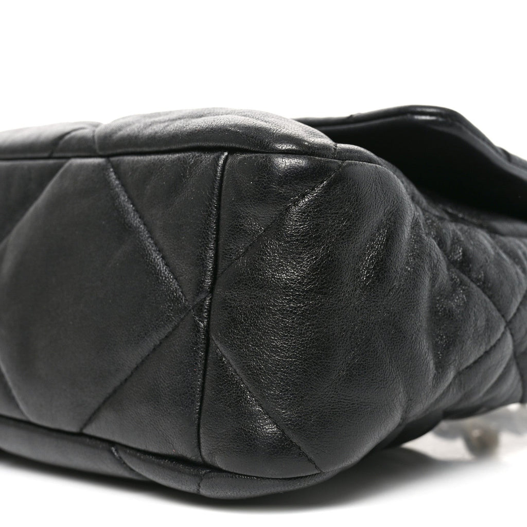 Goatskin Quilted Large Chanel 19 Flap Black
