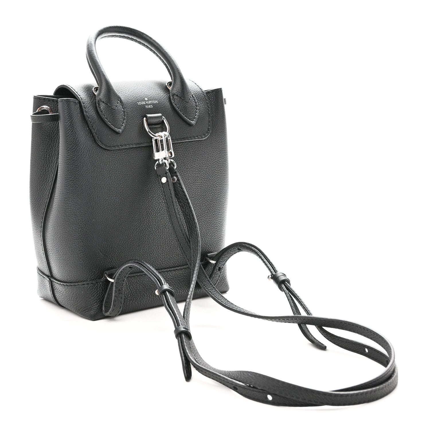 Calfskin Lockme Mini Backpack Black