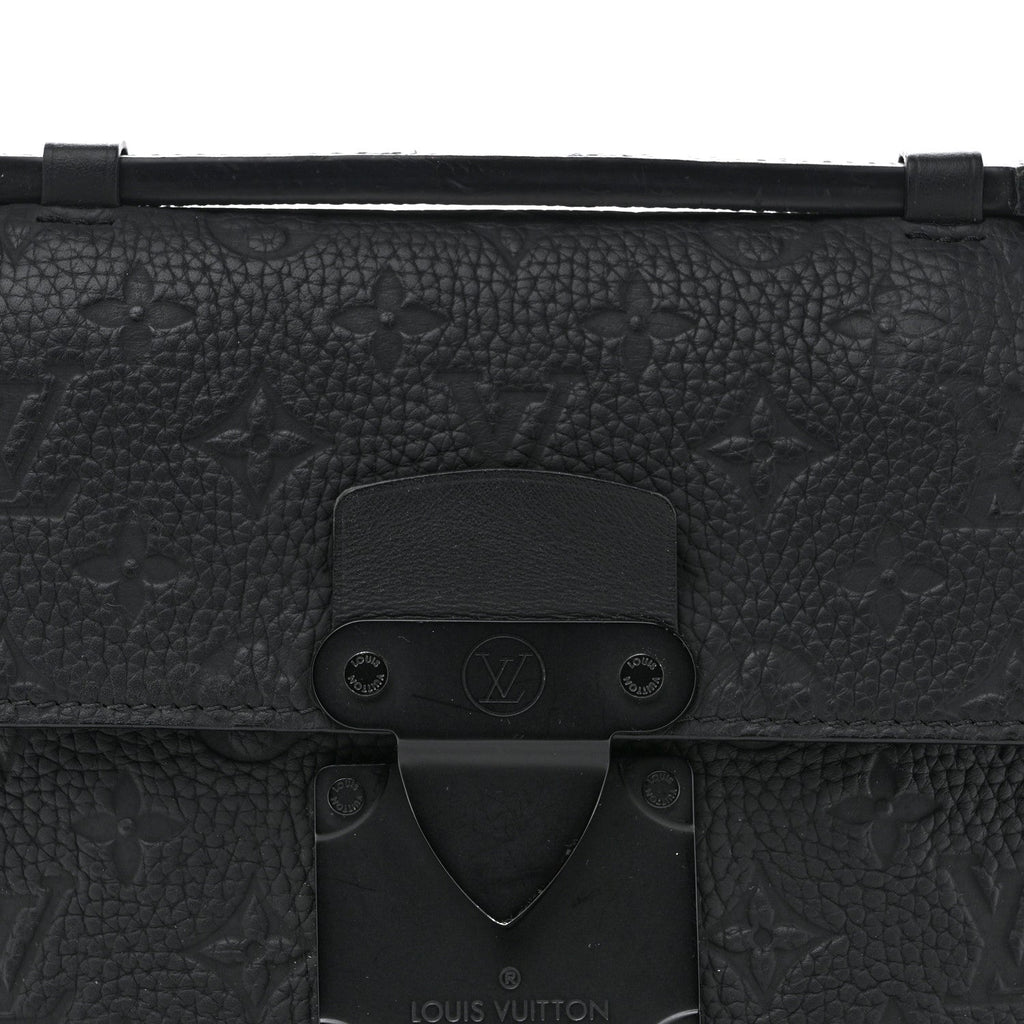 Taurillon Monogram S Lock Sling Bag Black