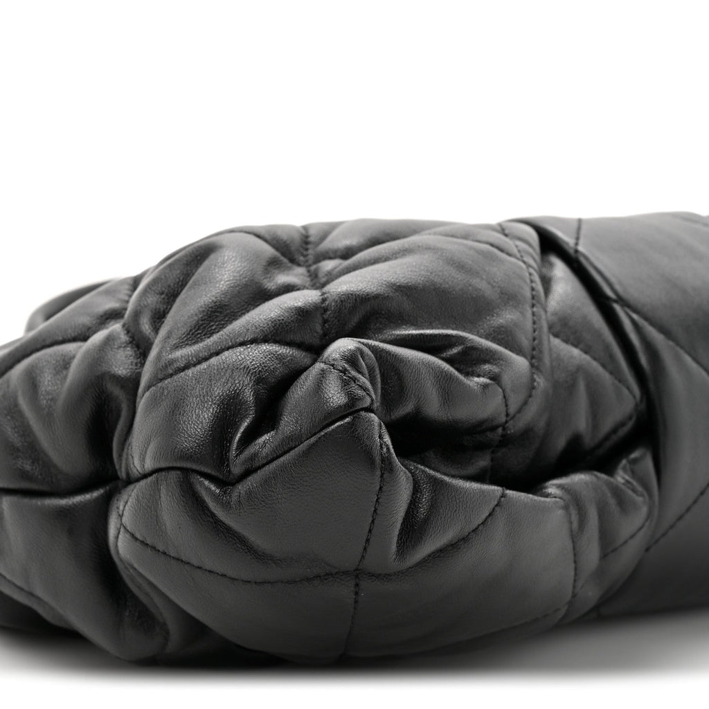 Lambskin Quilted Bow Bag Black