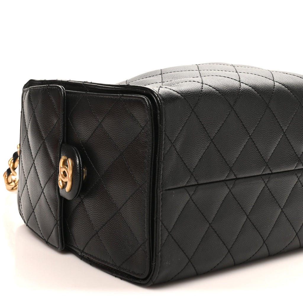 Caviar Quilted Small Chanel 25 Handbag Black