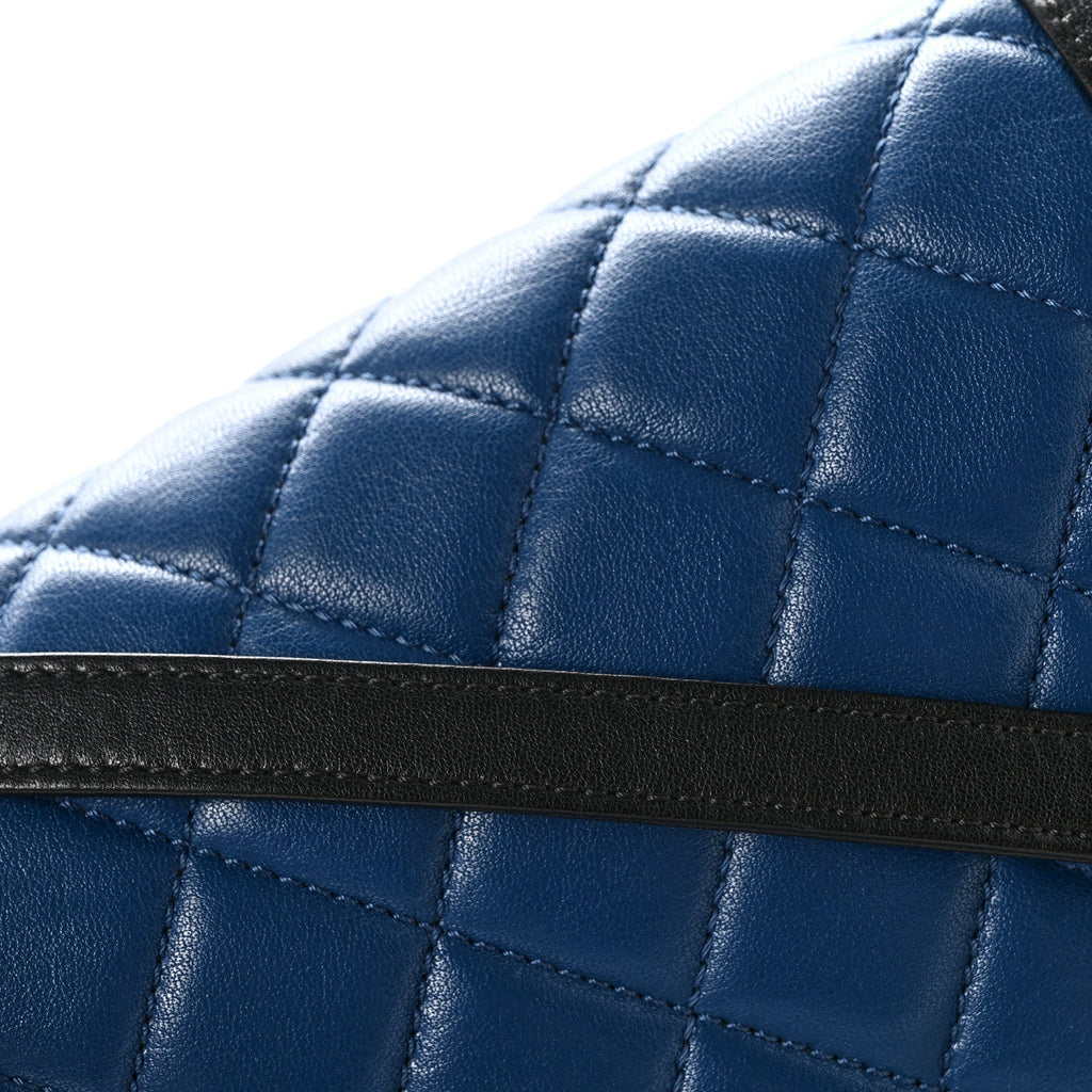 Sheepskin Quilted Vintage Mademoiselle Flap Blue Black