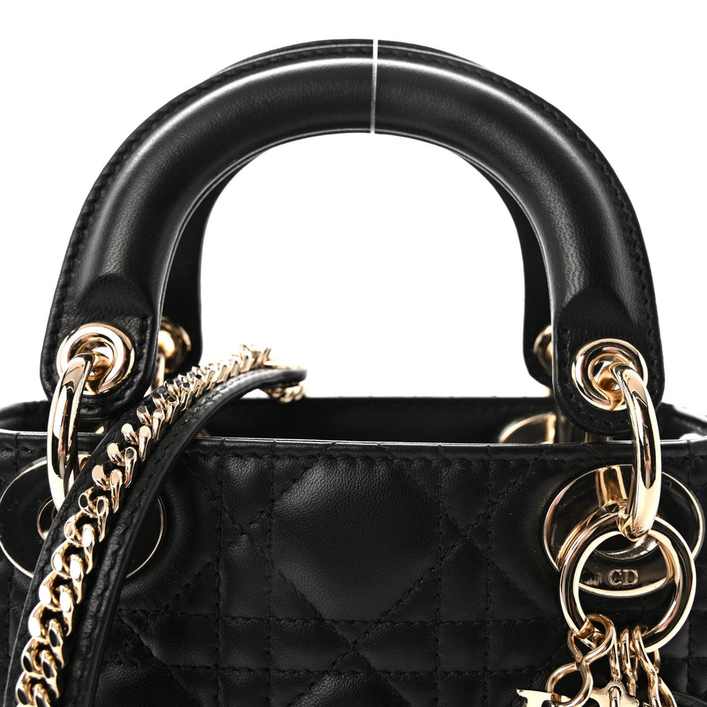 Lambskin Cannage Mini Lady Dior Black