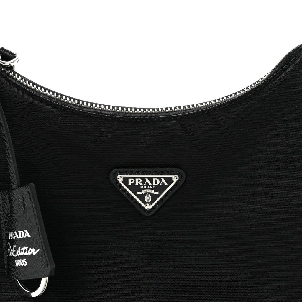 Tessuto Nylon Saffiano Mini Re-Edition 2005 Bag Black