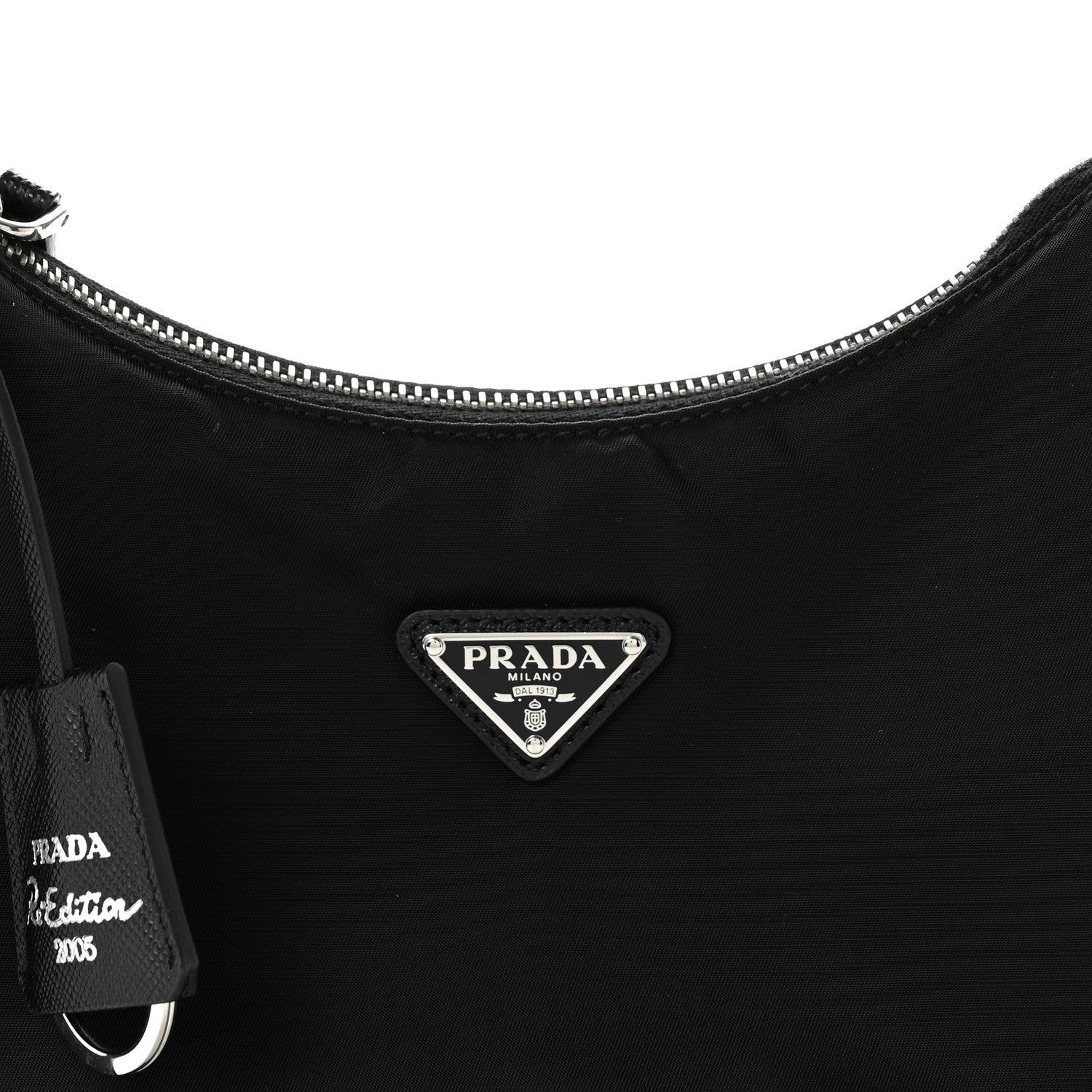 Tessuto Nylon Saffiano Mini Re-Edition 2005 Bag Black