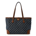 New Denim GG Monogram Medium Ophidia Shopping Tote Blue Tea Cuir