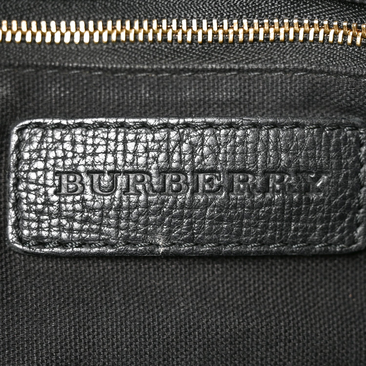 Grainy Calfskin House Check Small Canterbury Tote Black