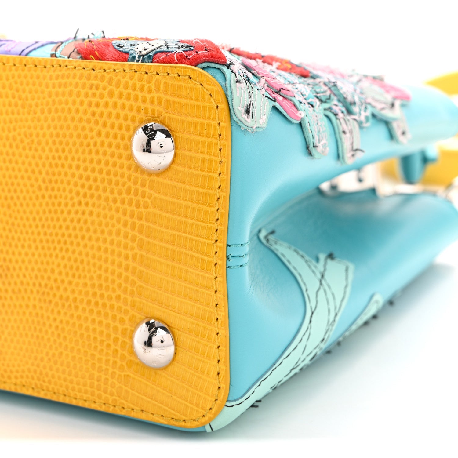 Calfskin Lizard Artycapucines Tschabalala Self PM Multicolor