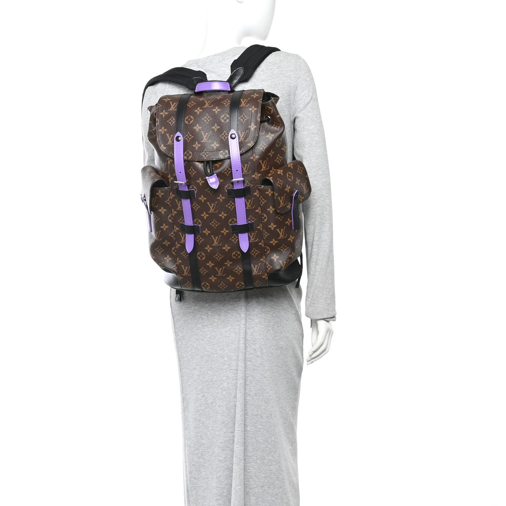 Monogram Macassar Christopher MM Backpack Purple