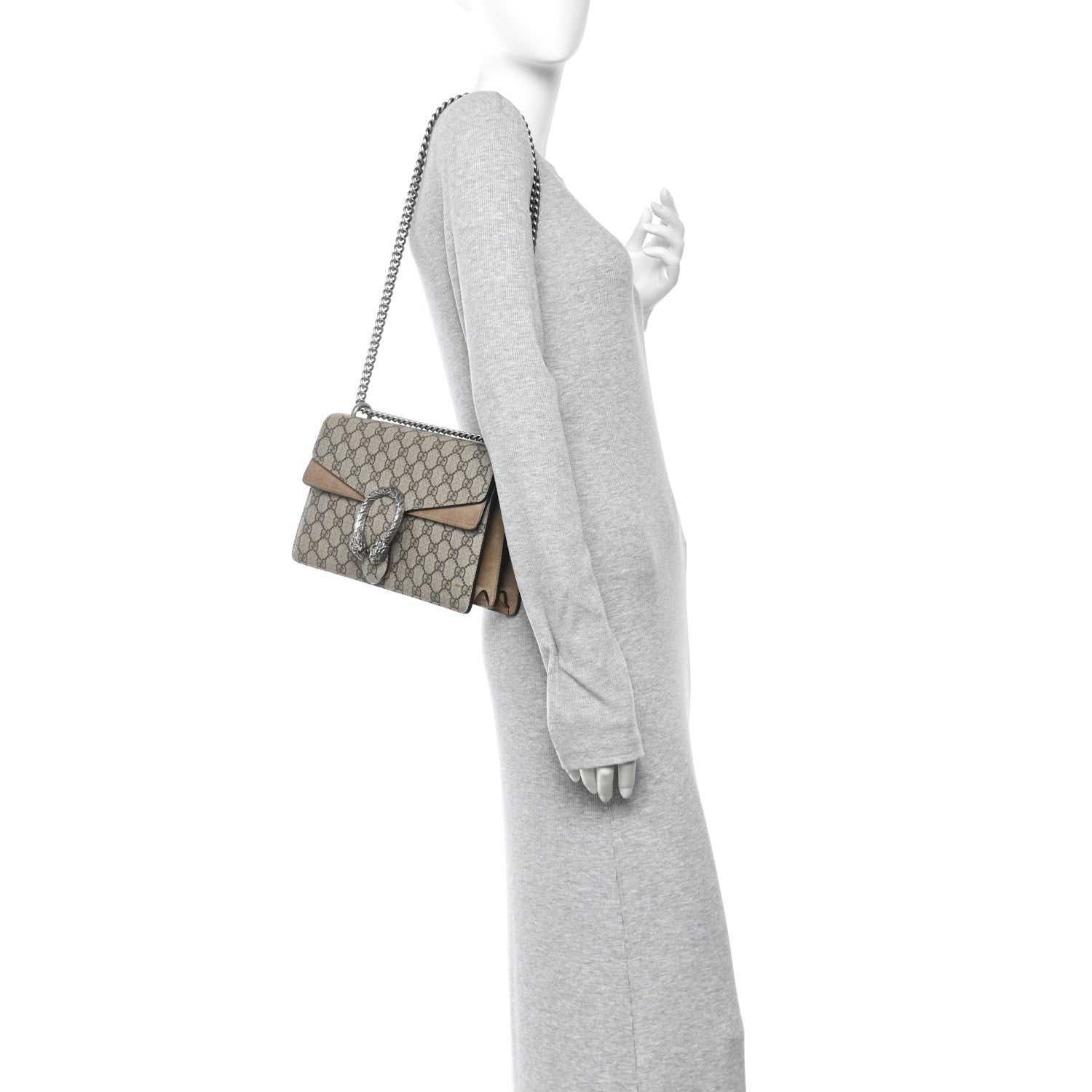 GG Supreme Monogram Small Dionysus Shoulder Bag Taupe