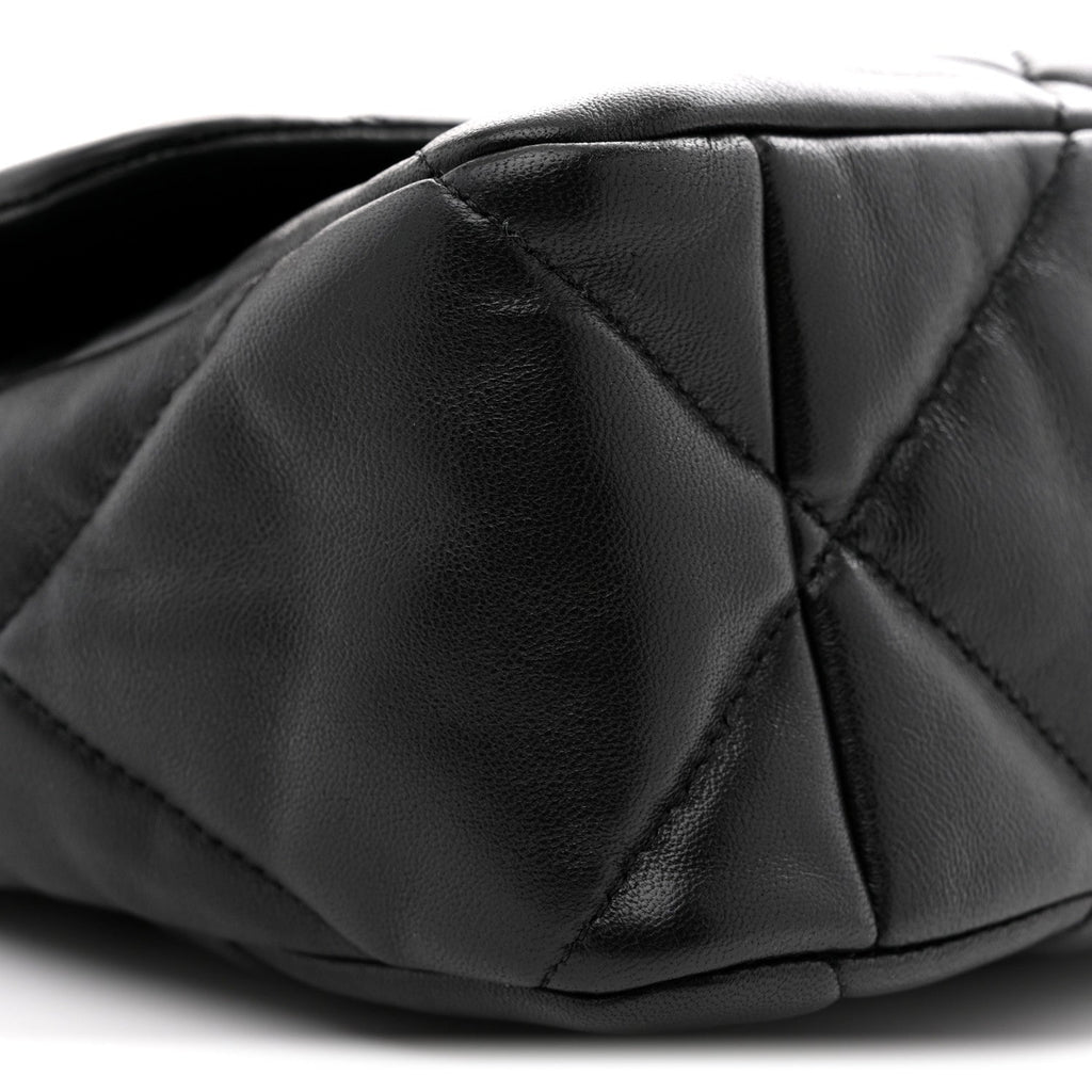 Lambskin Quilted Large Chanel 19 Flap Black