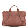 Canvas Large Double Face Shopping Tote Dark Pink