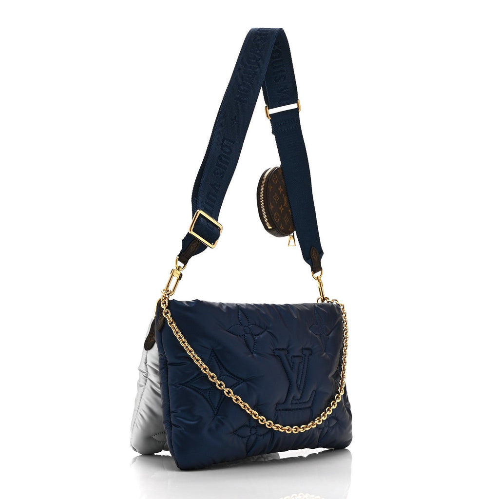 Econyl Monogram Pillow Maxi Multi Pochette Accessories Navy Silver