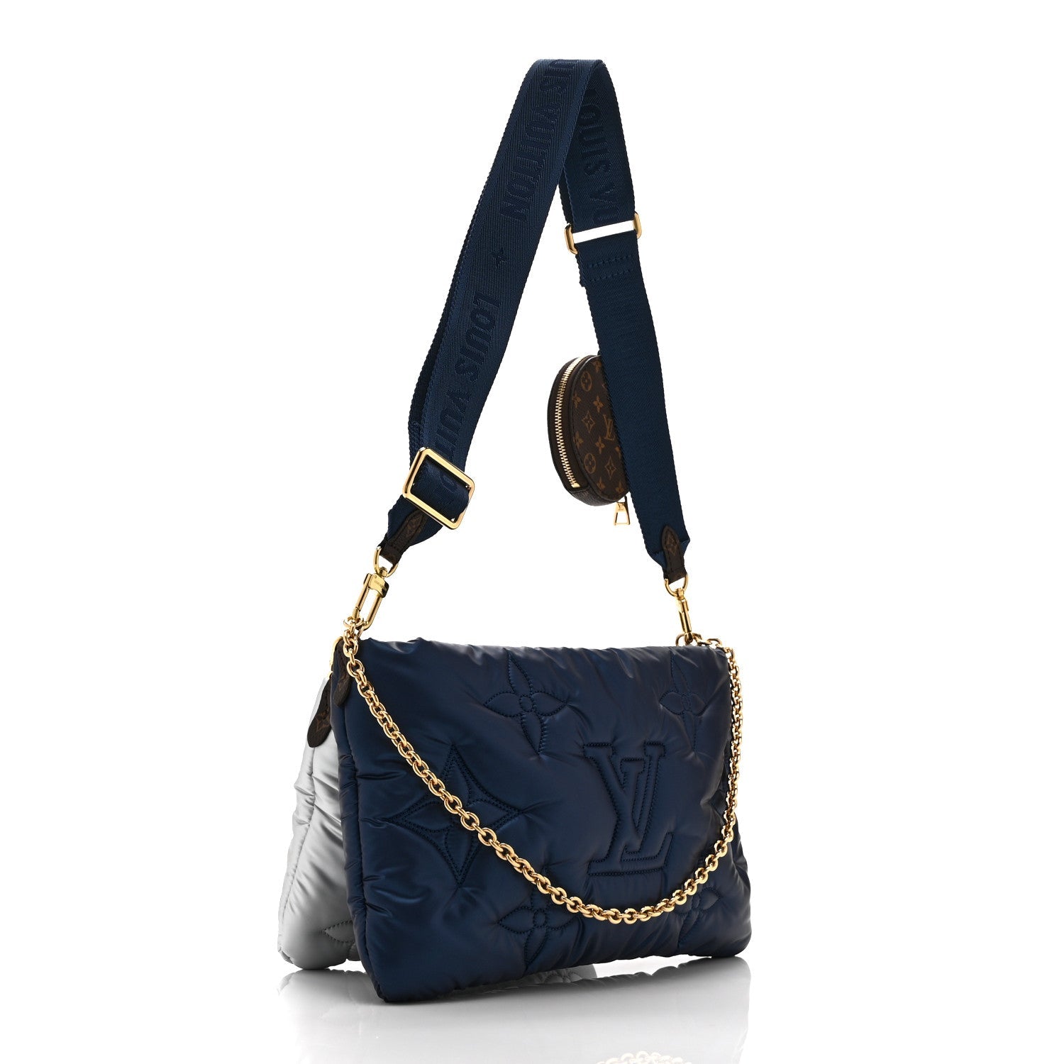 Econyl Monogram Pillow Maxi Multi Pochette Accessories Navy Silver