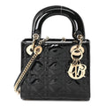 Patent Cannage Mini Lady Dior Black