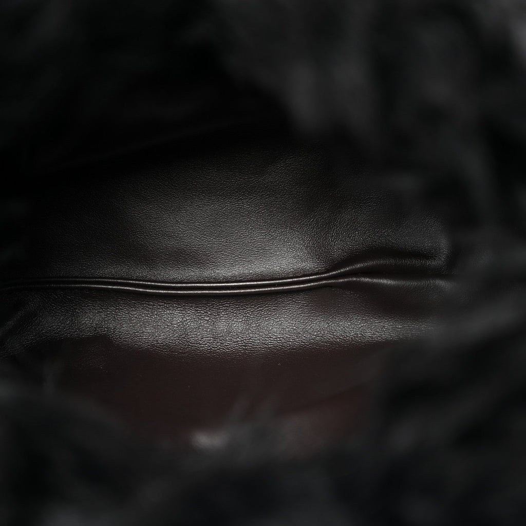 Shearling Lambskin The Pouch Chain Black