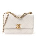 Calfskin Quilted Perfect Fit Flap White