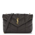 Lambskin Quilted Toy Loulou Puffer Monogram Chain Satchel Storm