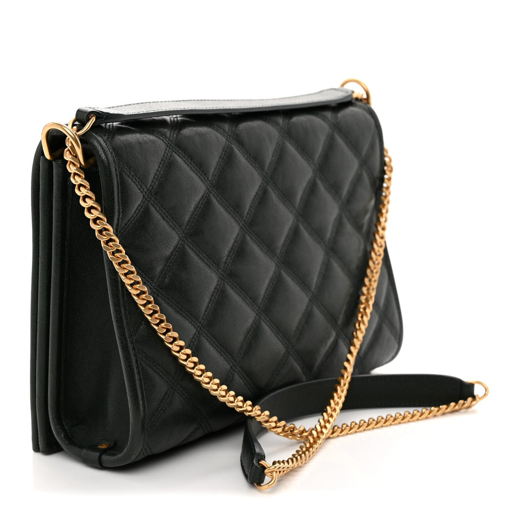 Lambskin Quilted Mini Becky Chain Bag Vert Fonce