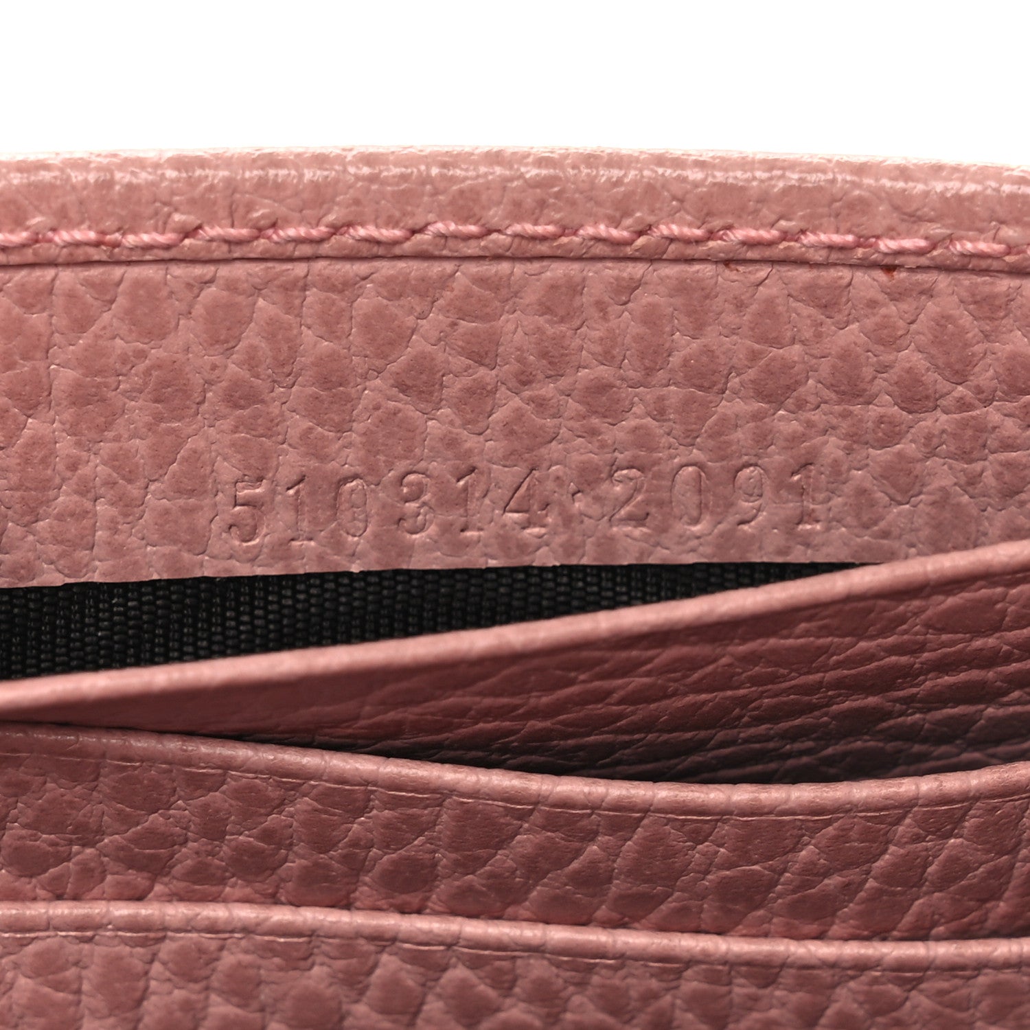 Dollar Calfskin Interlocking G Chain Wallet Soft Pink