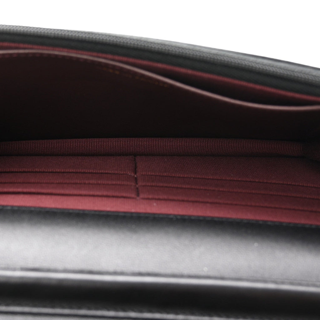 Lambskin Quilted Wallet On Chain WOC Black