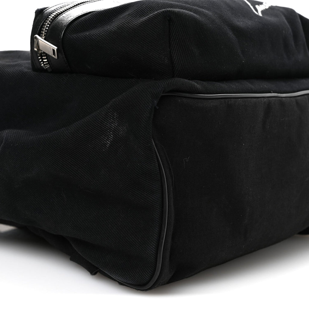 Canvas Signature Embroidered City Backpack Black