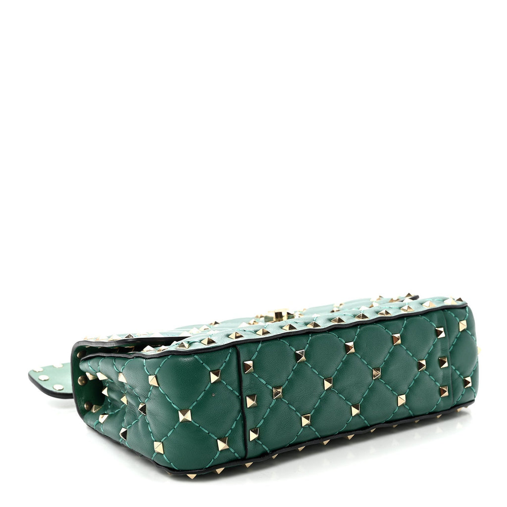Nappa Small Rockstud Spike Shoulder Bag Gea Green