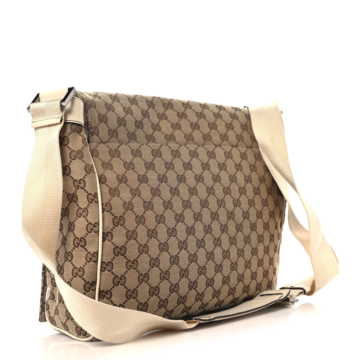 GG Monogram Medium Flap Messenger Bag Beige