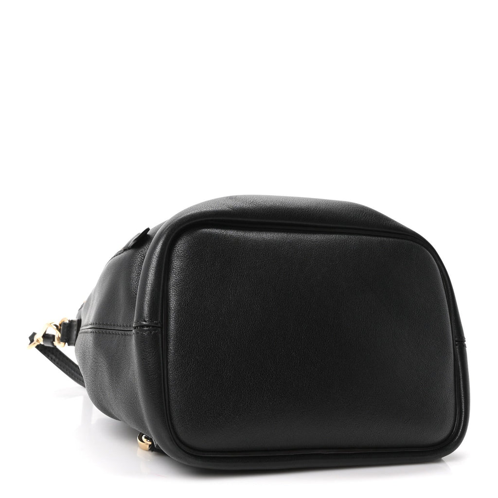 Suede Calfskin Small Faye Backpack Black