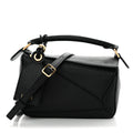 Nappa Lambskin Featherlight Mini Puzzle Bag Black