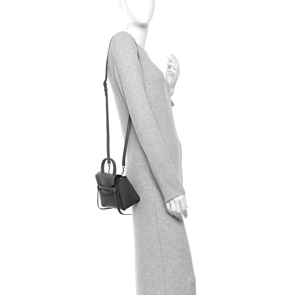 Grained Calfskin Pico Belt Bag Grey