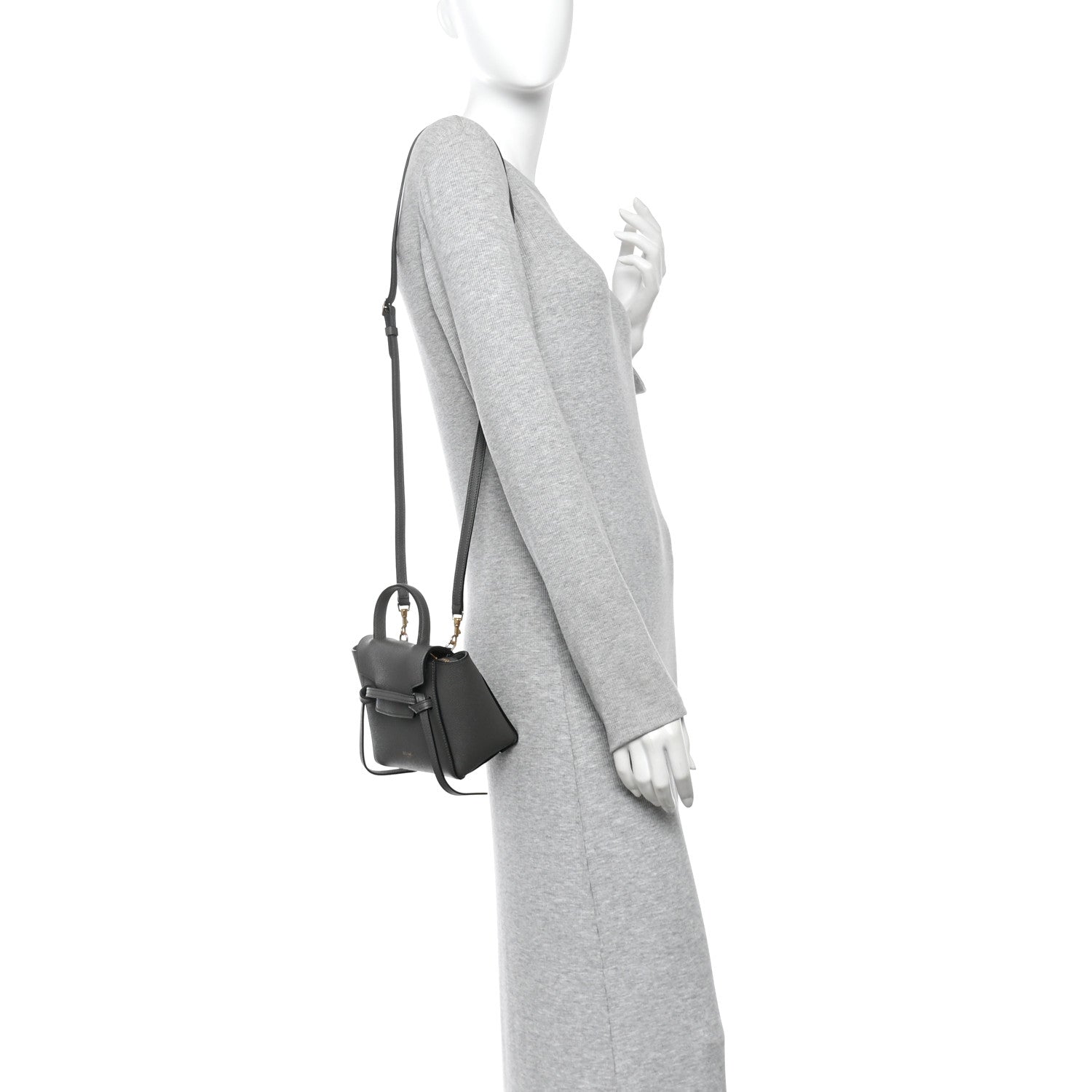 Grained Calfskin Pico Belt Bag Grey
