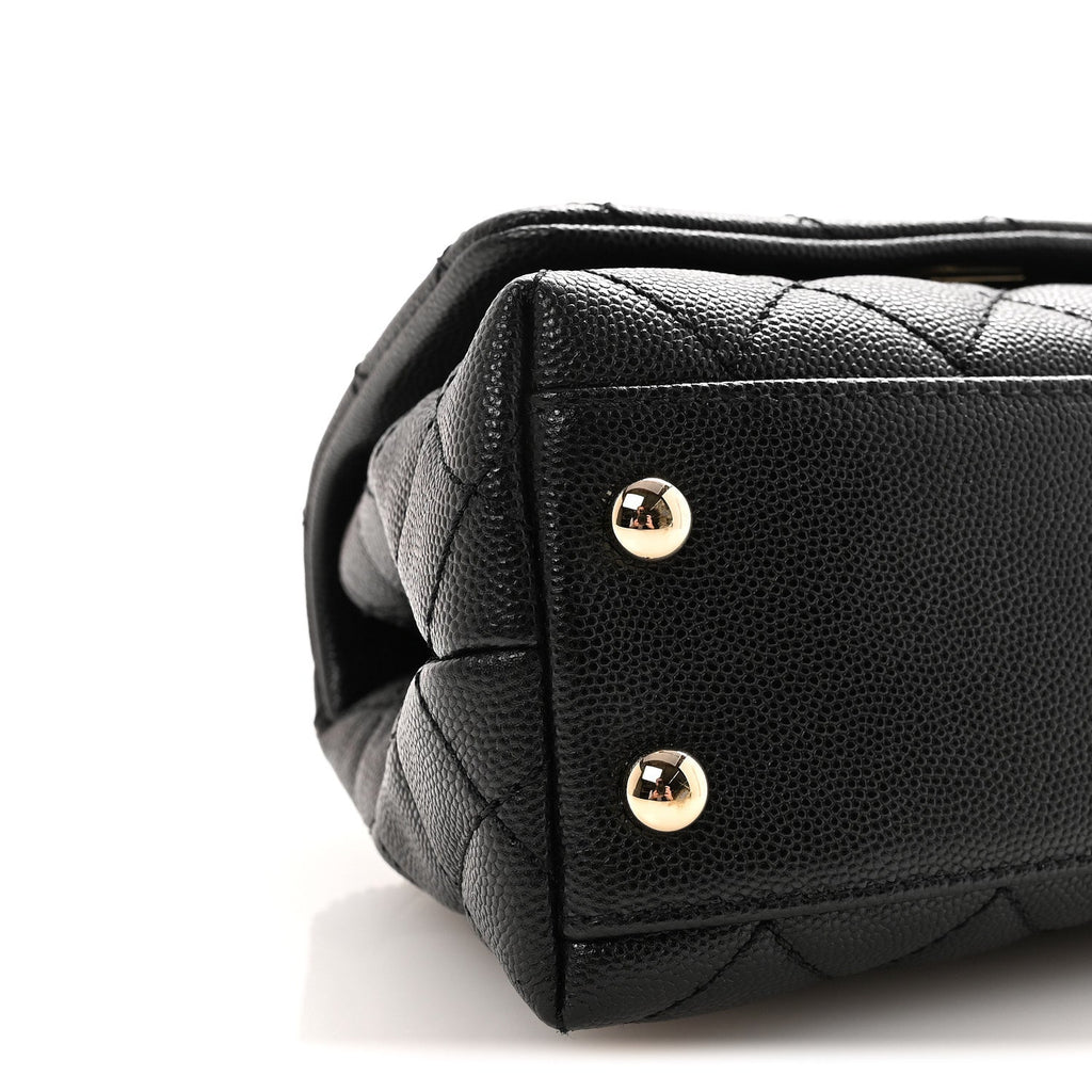 Caviar Quilted Extra Mini Coco Handle Flap Black